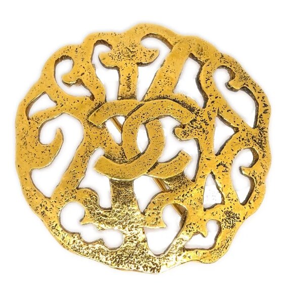 Chanel Medallion Brooch Pin Gold 25 144338 - Picture 1 of 4